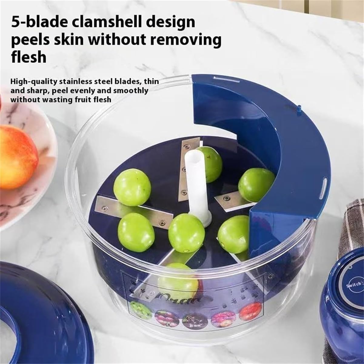 Electric Grape Peeler, Automatic Small Fruit Garlic Peeler Machine, Cherry Tomato Garlics Peeler Skin Remover Tool, Rechargeable Home Kitchen Fruit Skin Peeler for Grapes, Cherry Tomatoes